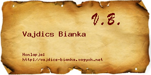 Vajdics Bianka névjegykártya